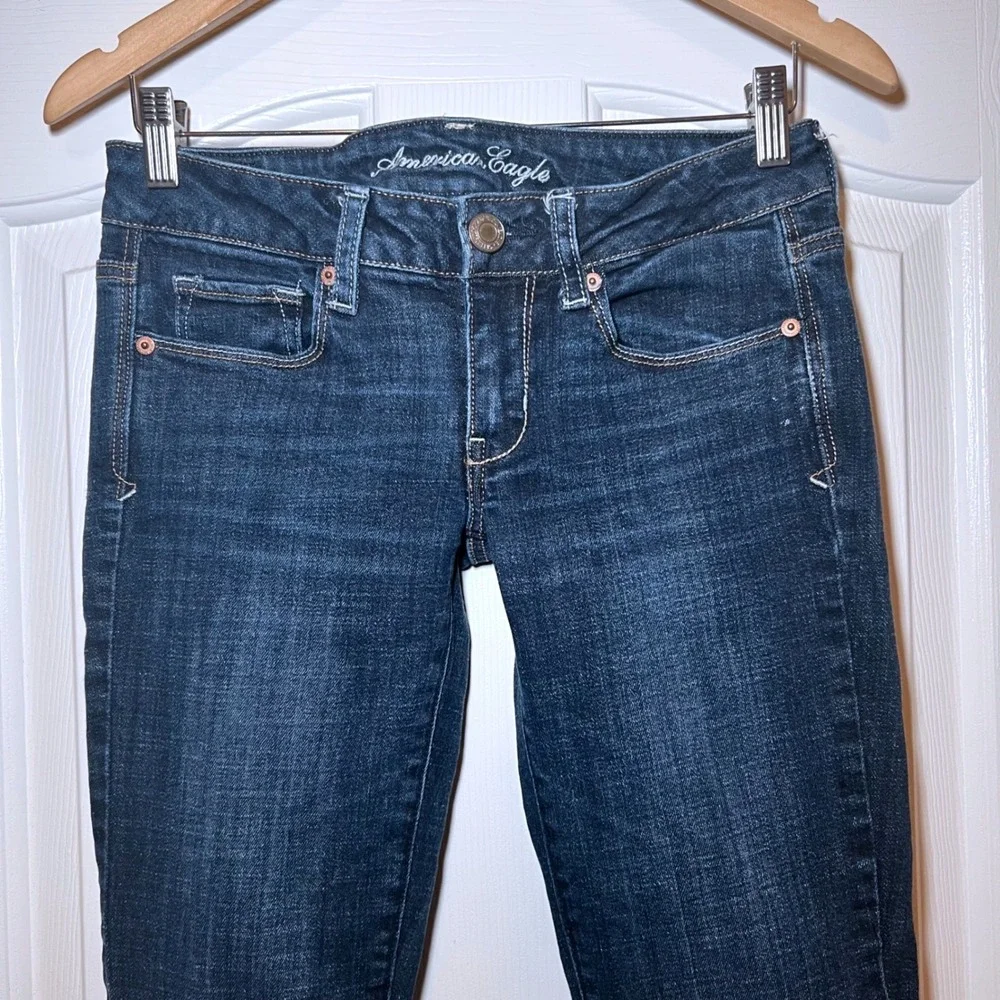 American Eagle Low Rise Slim Bootcut Y2K Dark Wash 2000s Aesthetic Size 6/29